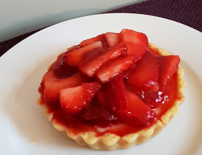 strawberry tarts with goat s milk custard