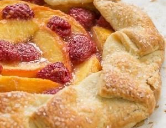 apple raspberry and rosemary galette