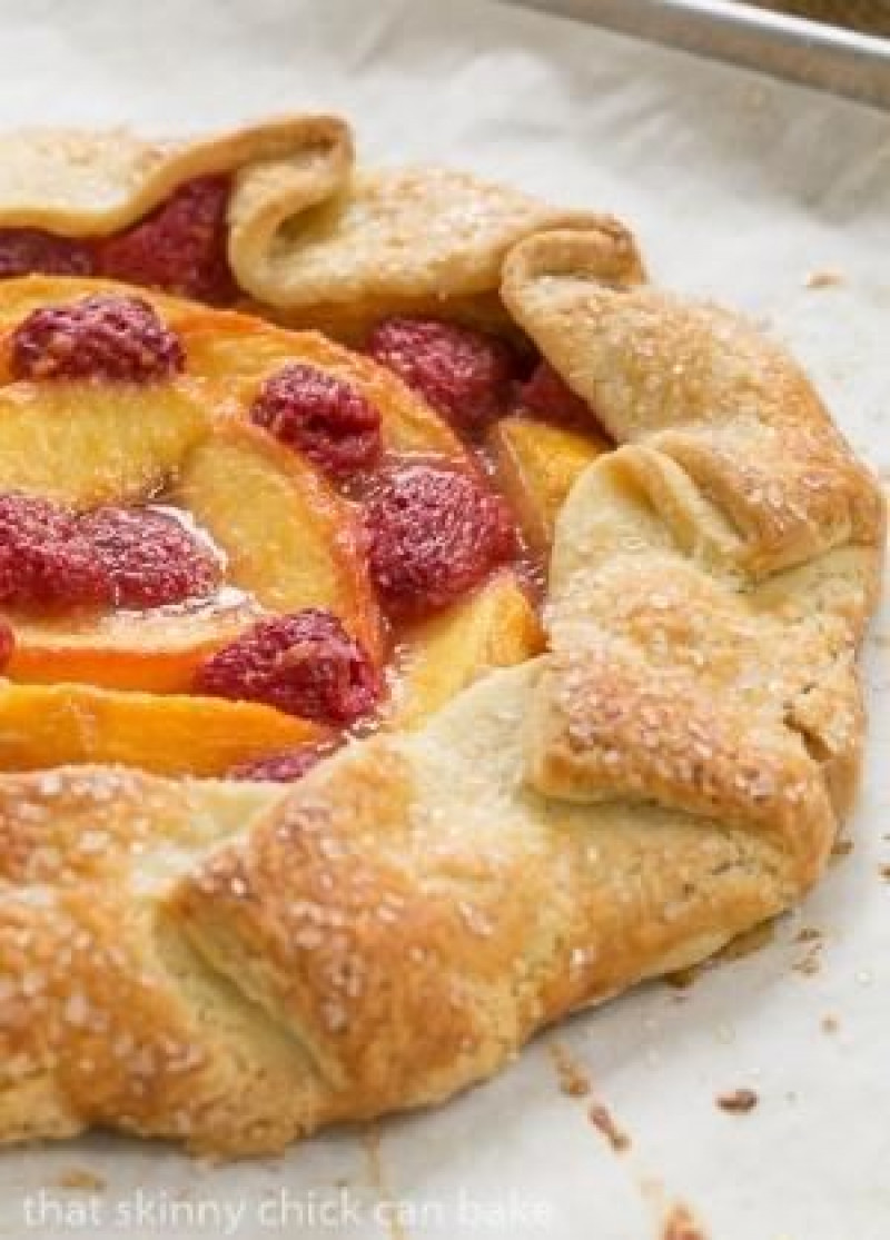 apple raspberry and rosemary galette