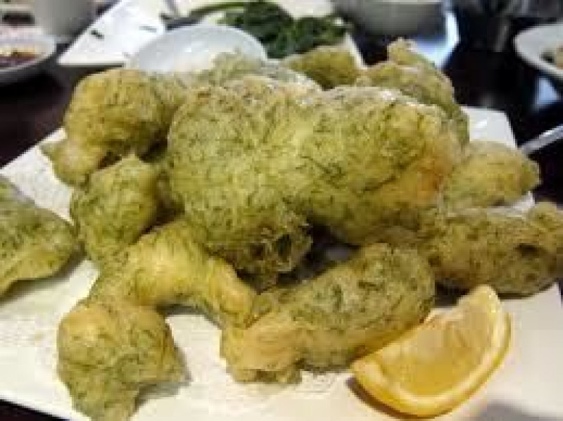 battered fish w seaweed