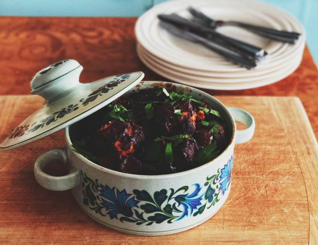 beef and stout stew with dumplings