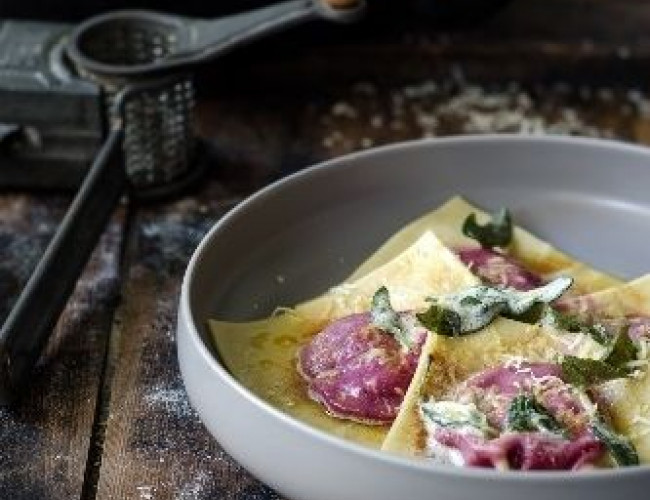 beet ravioli