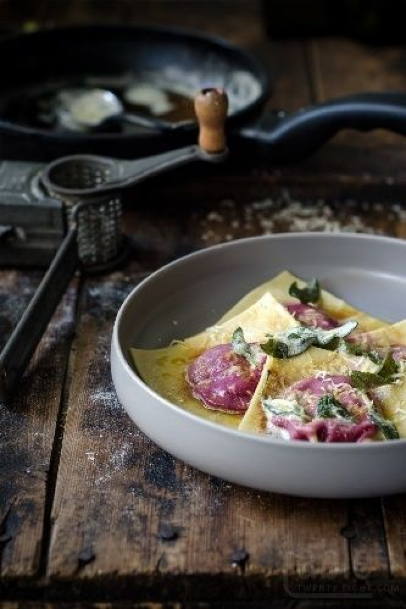 beet ravioli