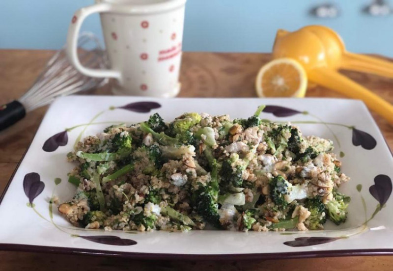 broccoli and quinoa salad with buttermilk dressing