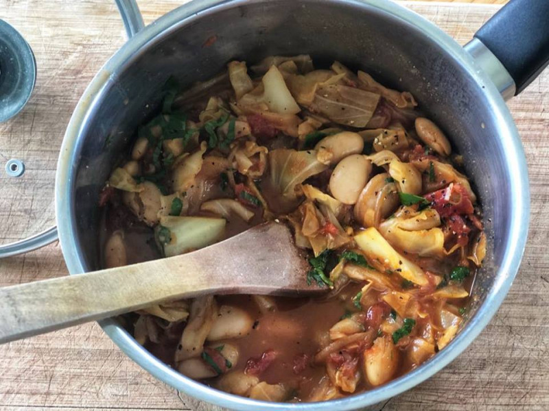 cabbage butter bean stew