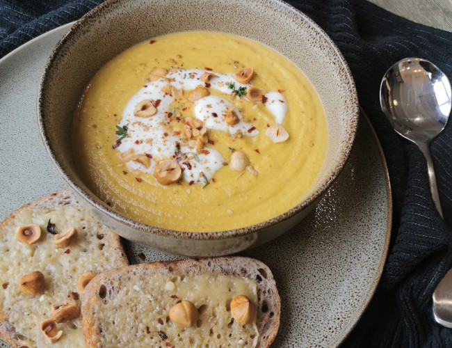 carrot and hazelnut soup