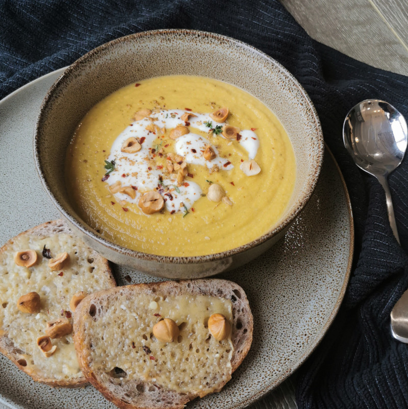 carrot and hazelnut soup