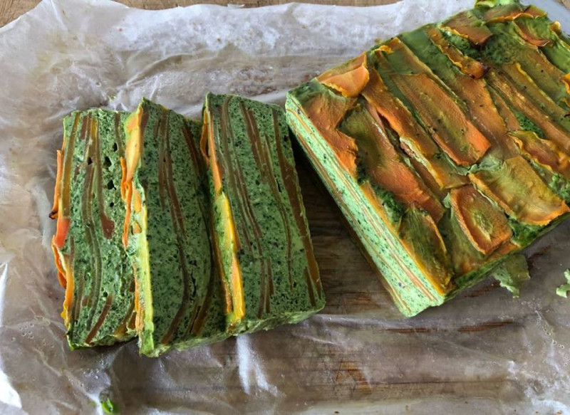 carrot baby spinach terrine