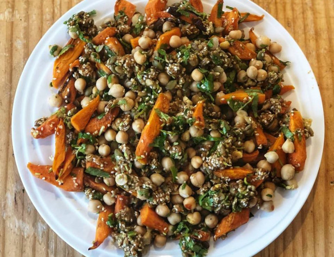 carrot dark roast peanut butter salad