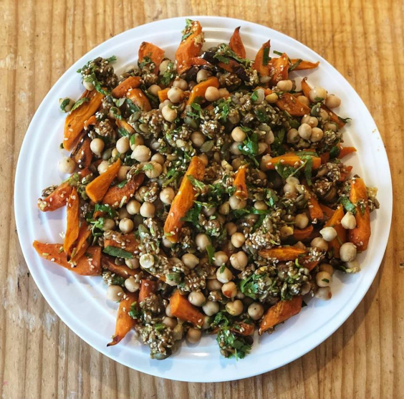 carrot dark roast peanut butter salad