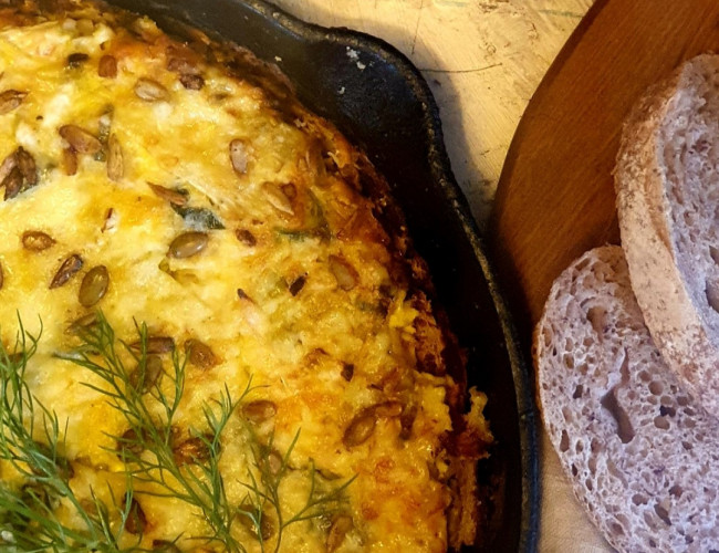 cauliflower and leek frittata