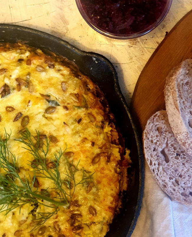 cauliflower and leek frittata
