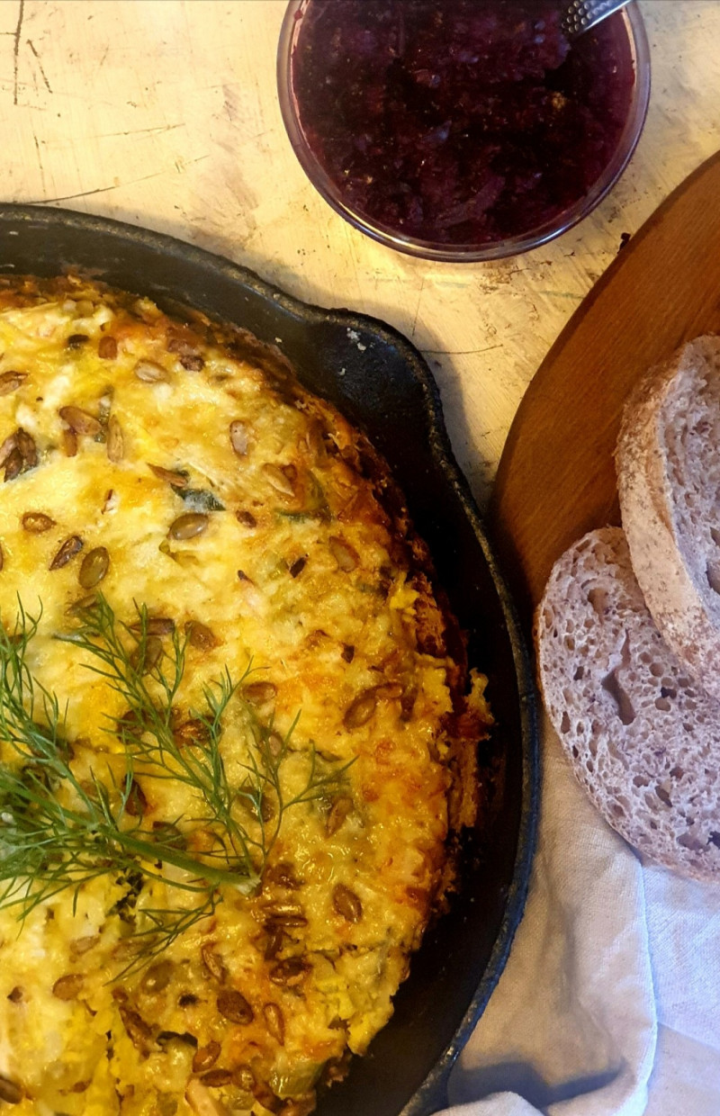 cauliflower and leek frittata