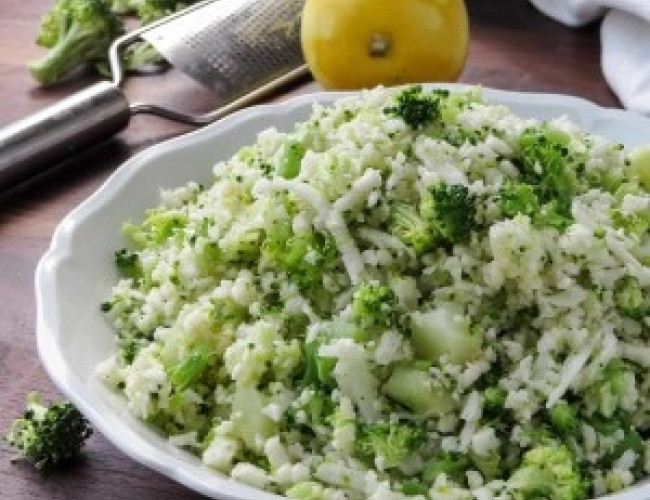 cauliflower broccoli rice salad