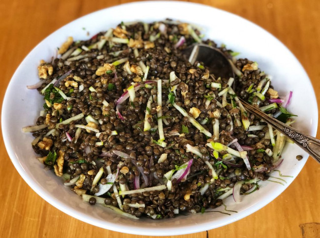 celeriac lentil and walnut salad