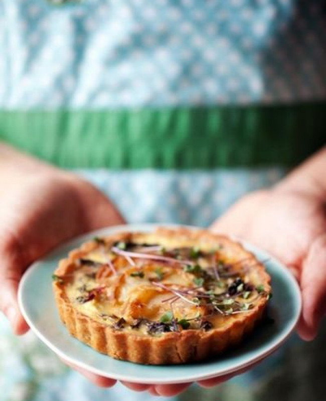 chard apple and swiss cheese tart