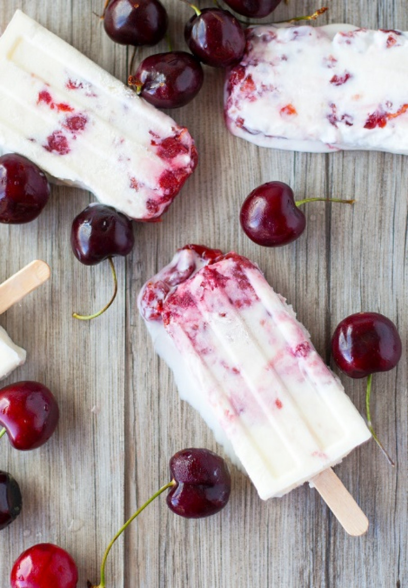 cherry and cream popsicles