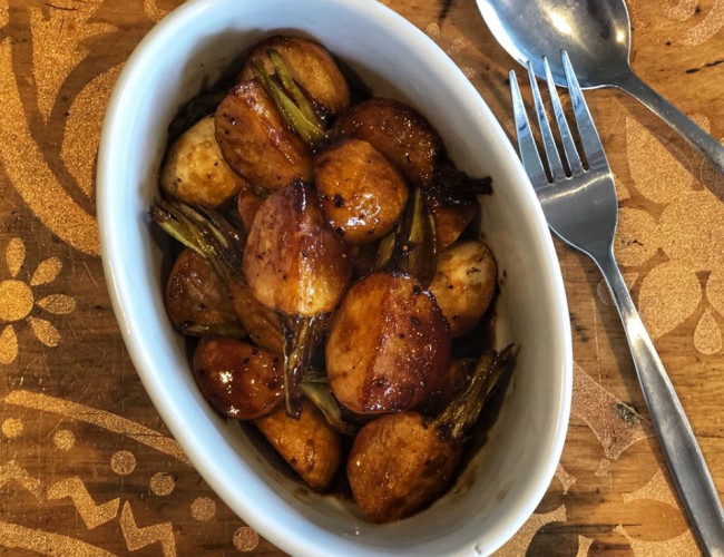 honey and balsamic glazed turnips