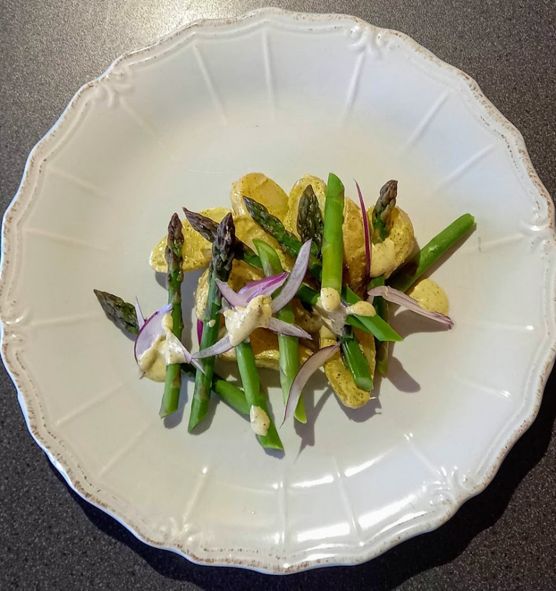 jersey benny and asparagus salad with herbed mayonnaise photo