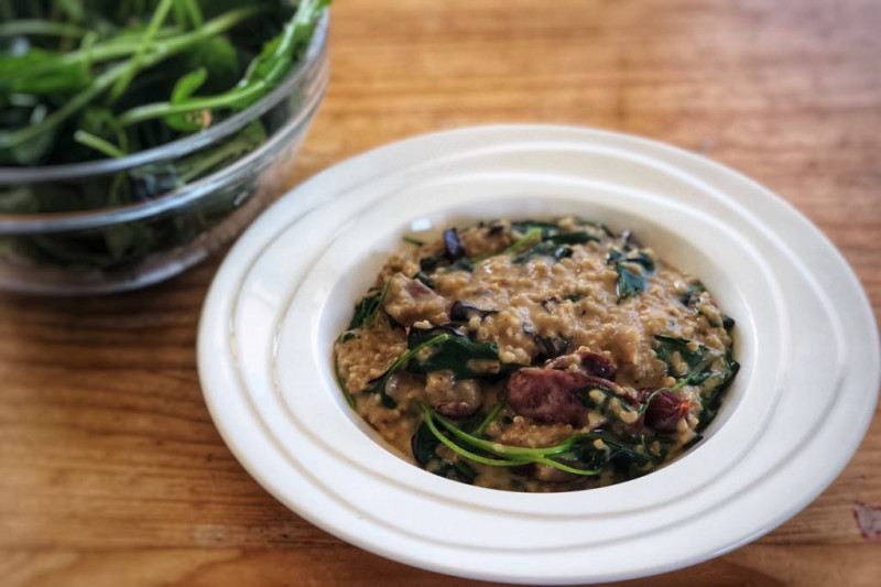 kale and mushroom oats