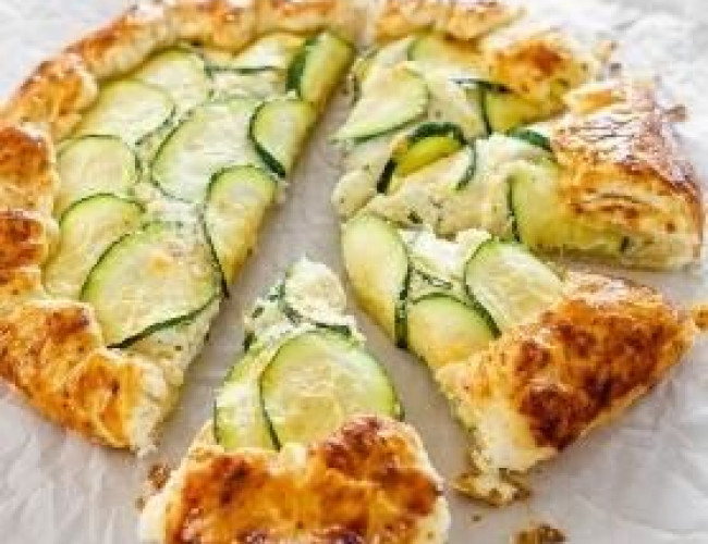 lemony ricotta summer potato and zucchini galette