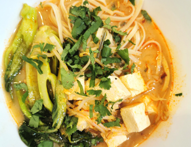 miso noodle soup with tofu