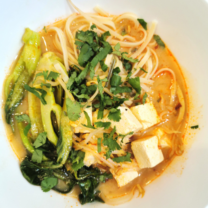 miso noodle soup with tofu