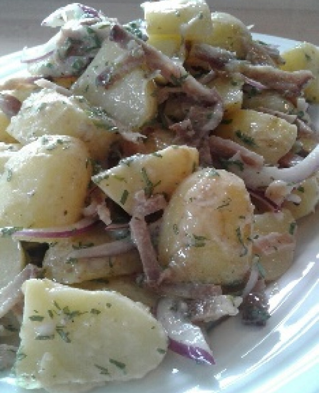 new potatoes with bacon and watercress