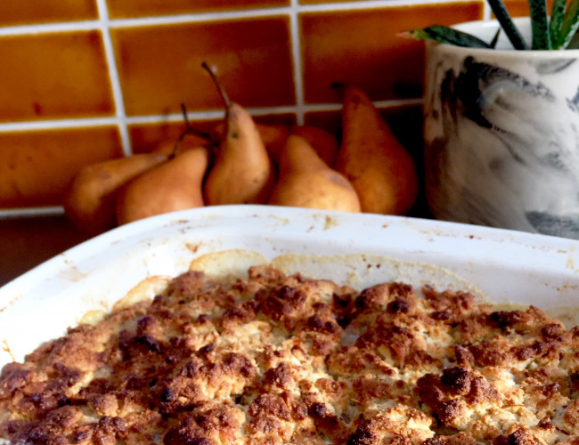 pear almond and ginger crumble gluten free