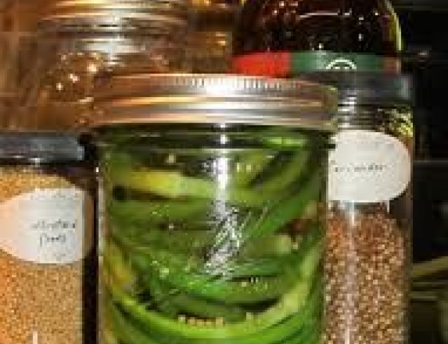 pickled peas and scapes