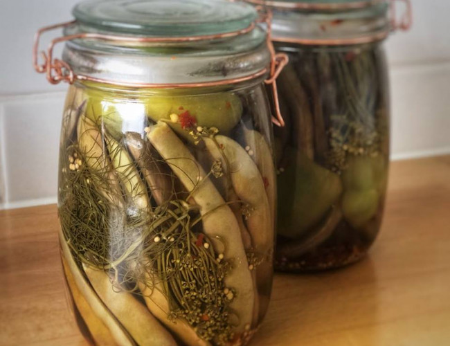 pickled purple beans