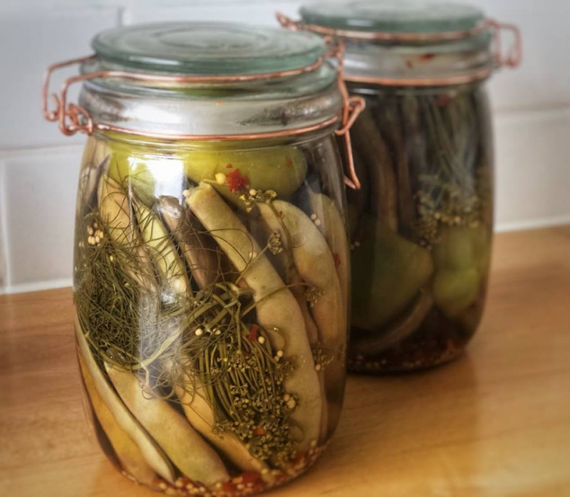 pickled purple beans