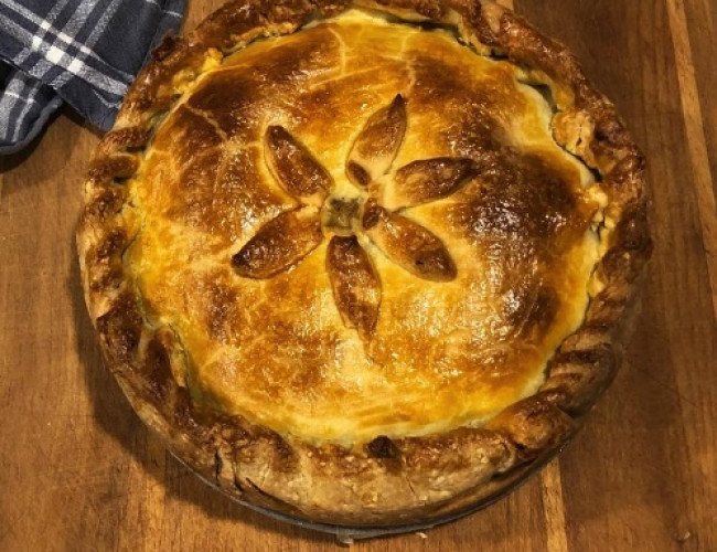 pork cider and leek pie