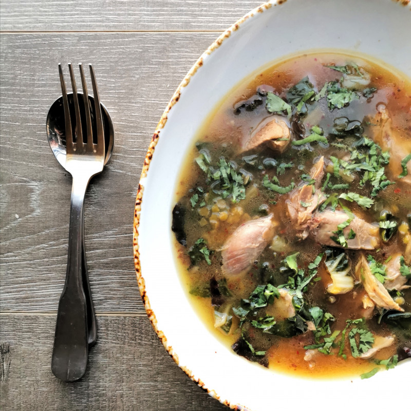 pork hock soup with silverbeet pic