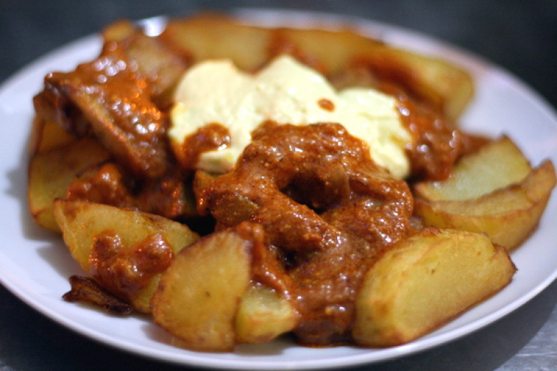 potatas bravas crispy potatoes with spanish tomato garlic sauces