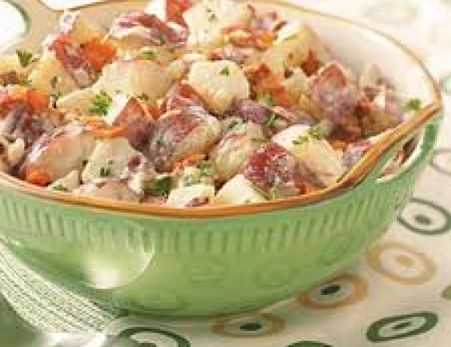 potato salad and bacon