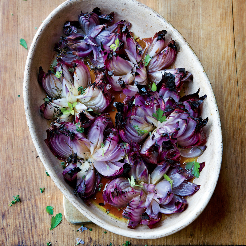 roasted red onion flowers