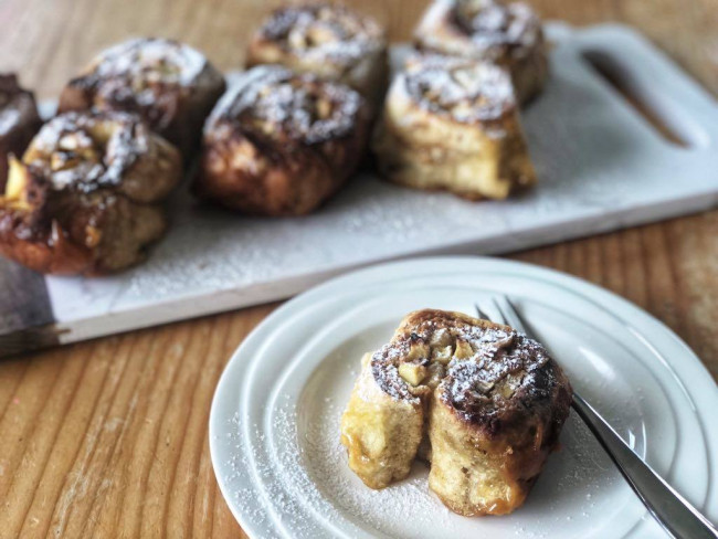 salted butterscotch and apple scrolls