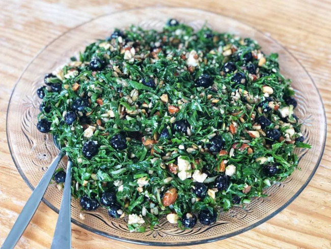 silverbeet and blueberry salad