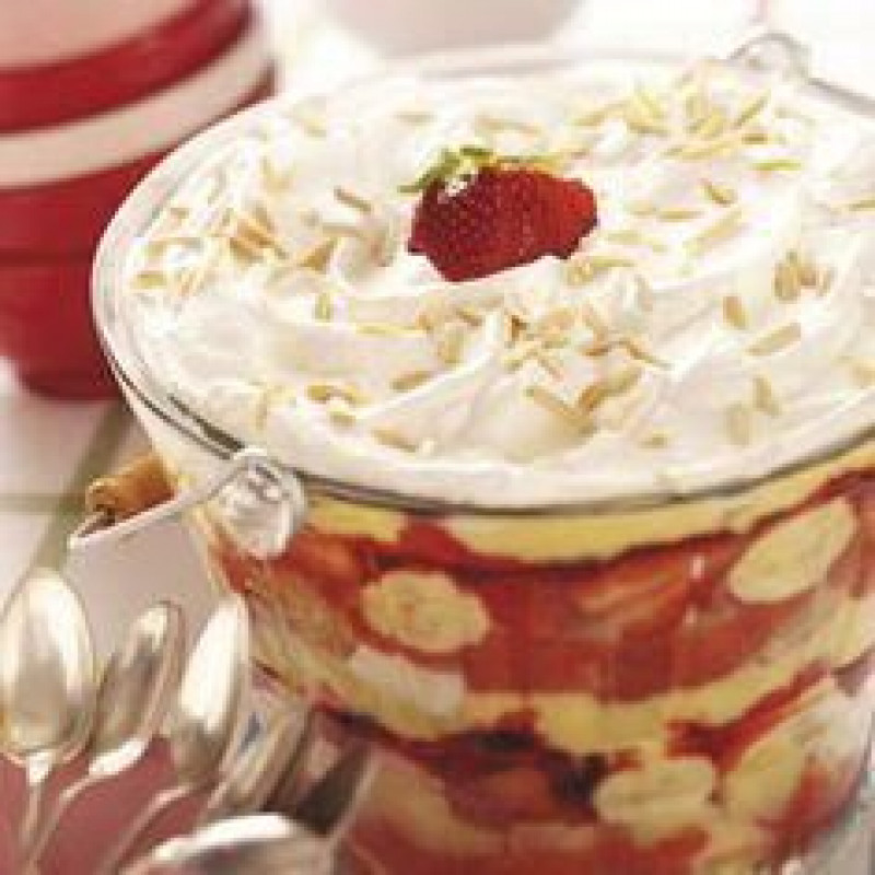 summer trifle with strawberries and cardamom