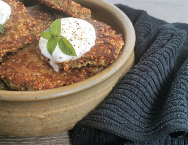 yam and quinoa fritters