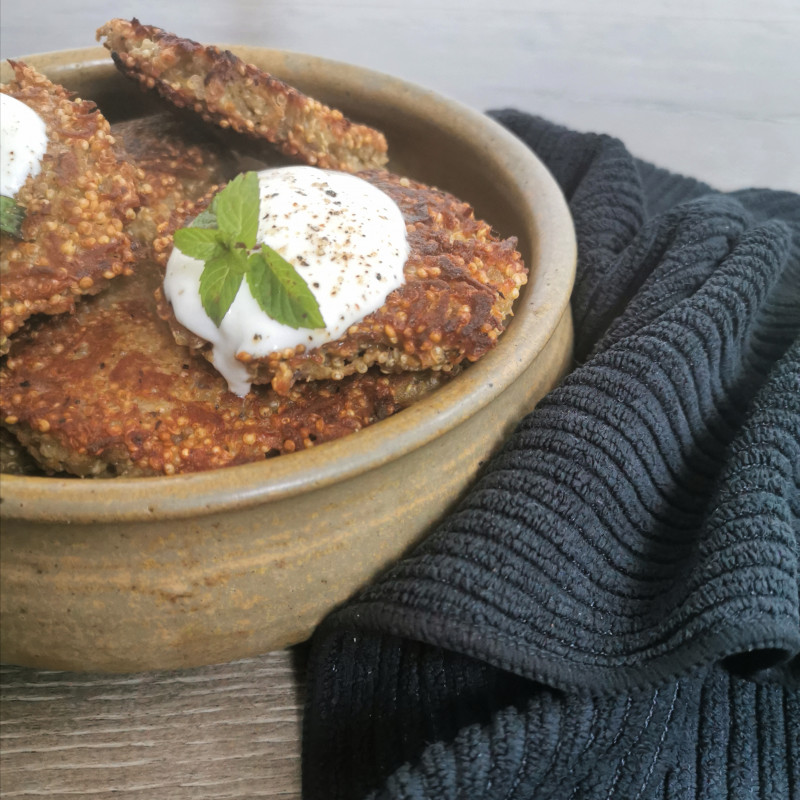 yam and quinoa fritters